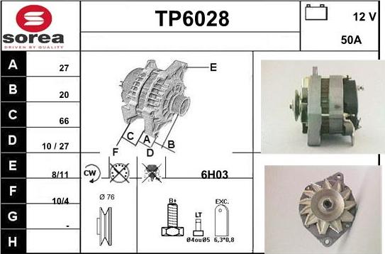 Sera TP6028 - Генератор autospares.lv