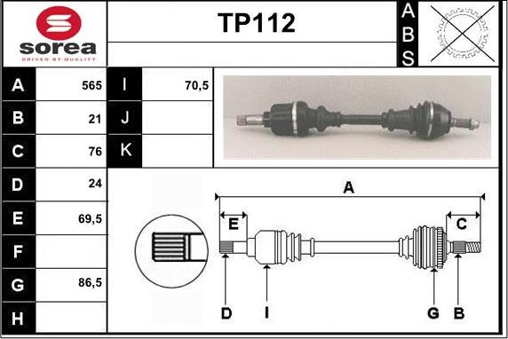 Sera TP112 - Приводной вал autospares.lv