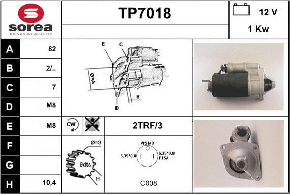 Sera TP7018 - Стартер autospares.lv