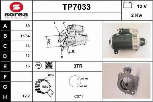 Sera TP7033 - Стартер autospares.lv