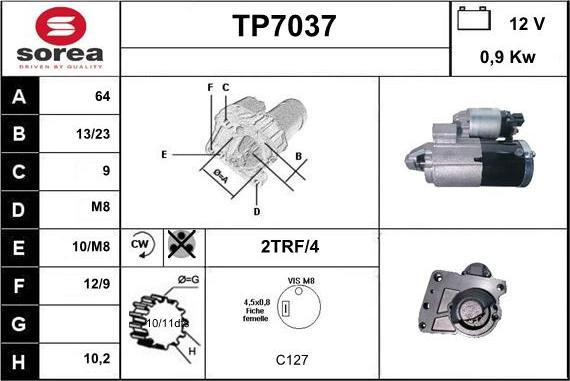 Sera TP7037 - Стартер autospares.lv