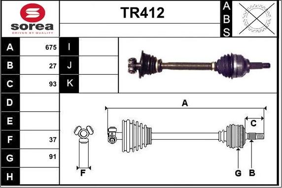 Sera TR412 - Приводной вал autospares.lv