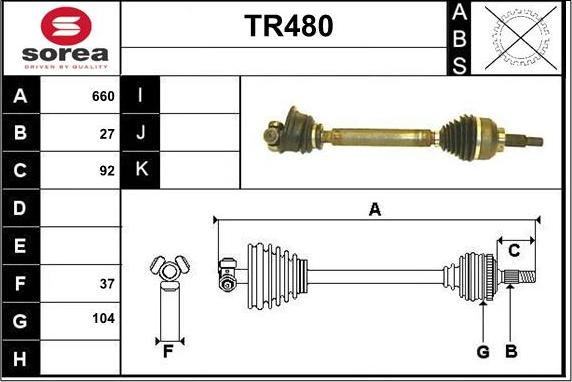 Sera TR480 - Приводной вал autospares.lv