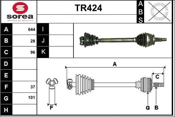 Sera TR424 - Приводной вал autospares.lv