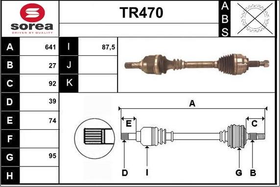 Sera TR470 - Приводной вал autospares.lv