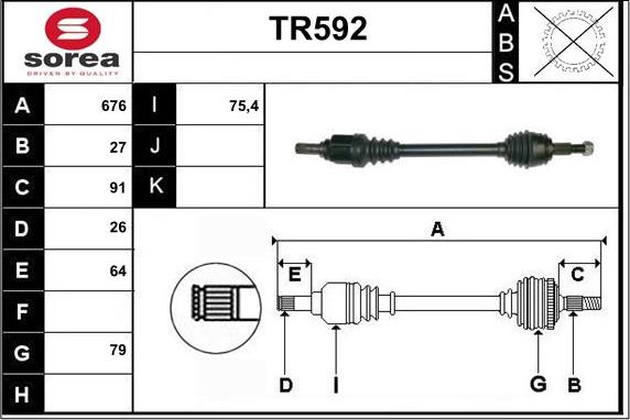 Sera TR592 - Приводной вал autospares.lv