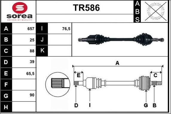 Sera TR586 - Приводной вал autospares.lv