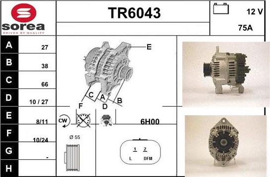 Sera TR6043 - Генератор autospares.lv