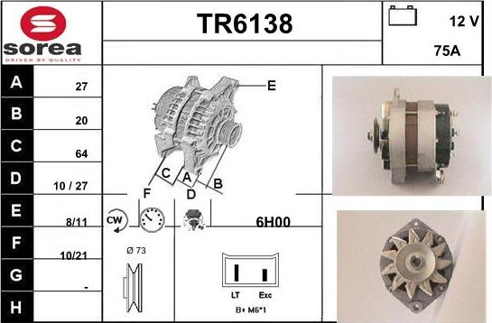 Sera TR6138 - Генератор autospares.lv