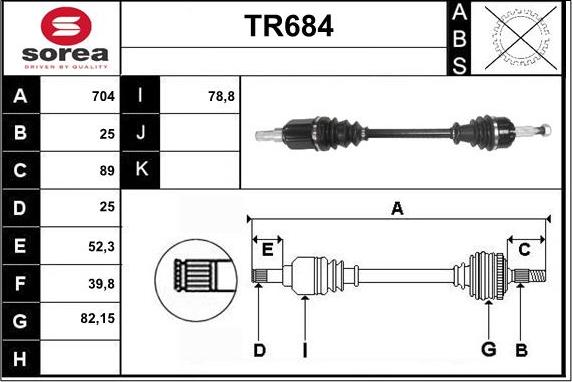 Sera TR684 - Приводной вал autospares.lv