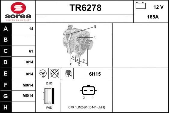 Sera TR6278 - Генератор autospares.lv