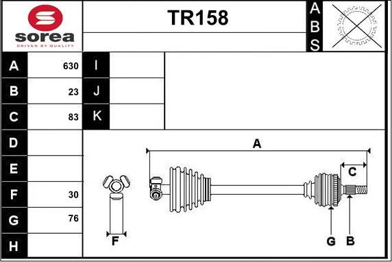 Sera TR158 - Приводной вал autospares.lv