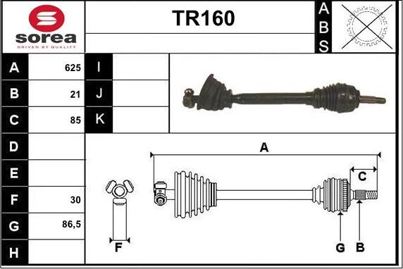 Sera TR160 - Приводной вал autospares.lv