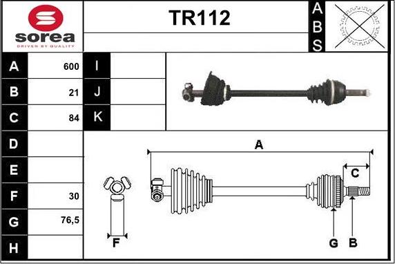 Sera TR112 - Приводной вал autospares.lv