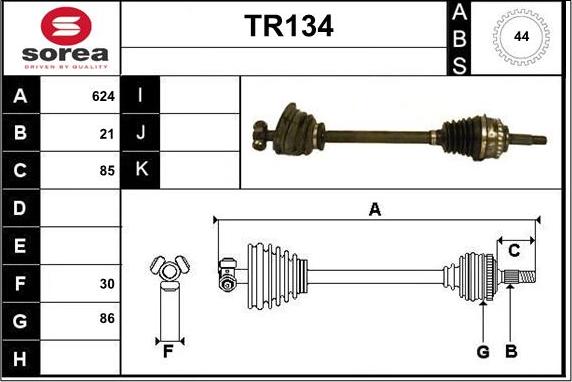 Sera TR134 - Приводной вал autospares.lv