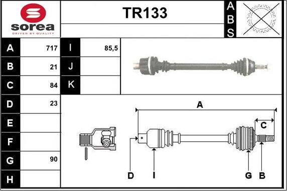 Sera TR133 - Приводной вал autospares.lv