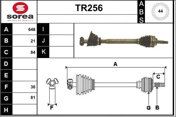 Sera TR256 - Приводной вал autospares.lv