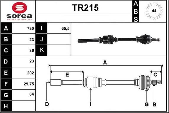 Sera TR215 - Приводной вал autospares.lv