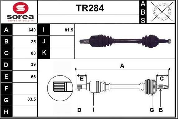 Sera TR284 - Приводной вал autospares.lv