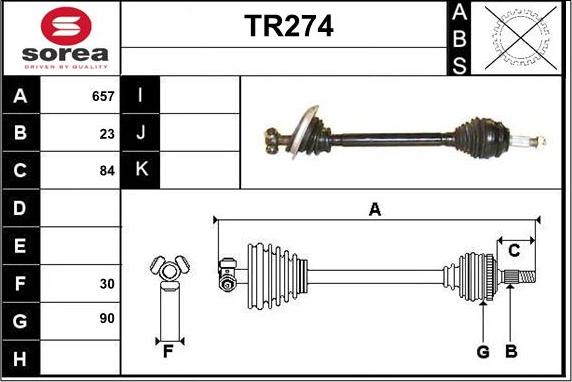 Sera TR274 - Приводной вал autospares.lv