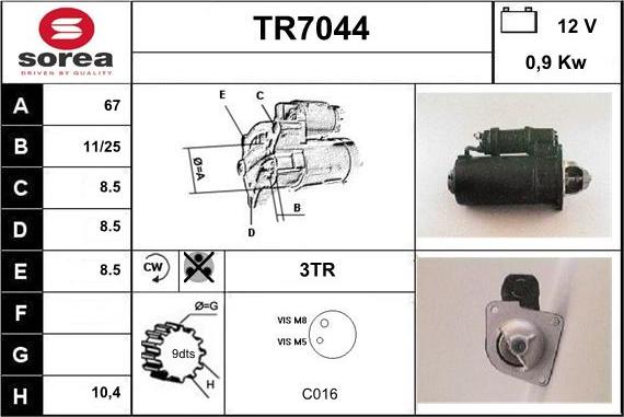 Sera TR7044 - Стартер autospares.lv