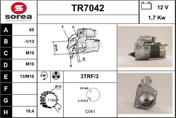 Sera TR7042 - Стартер autospares.lv