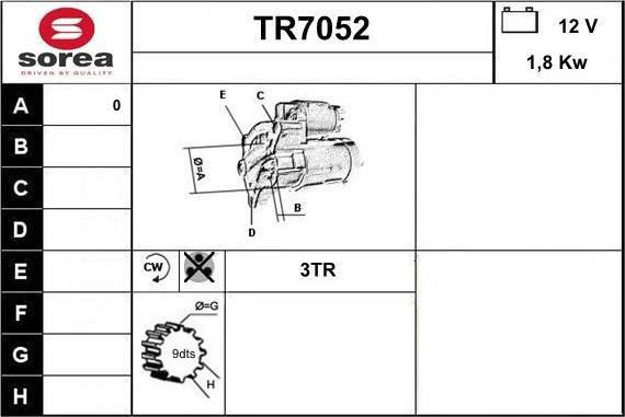 Sera TR7052 - Стартер autospares.lv