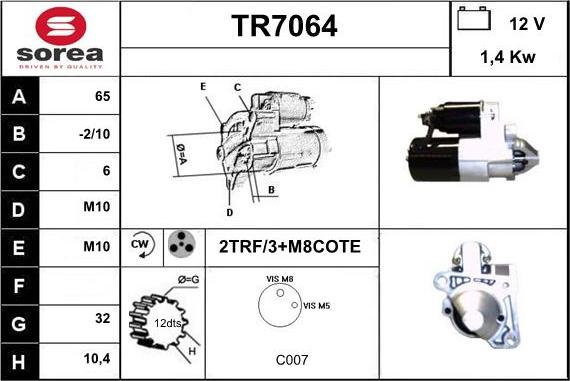 Sera TR7064 - Стартер autospares.lv