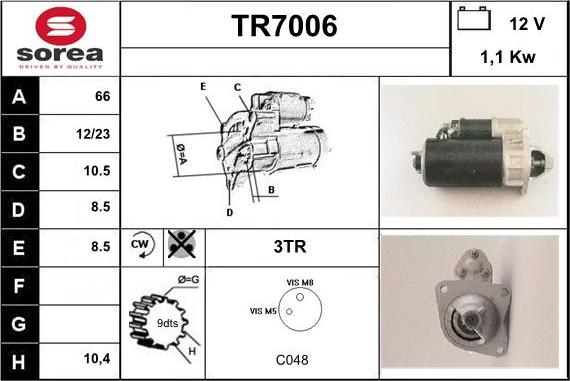 Sera TR7006 - Стартер autospares.lv