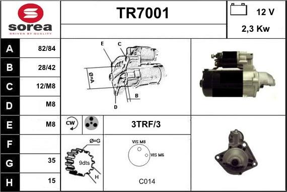 Sera TR7001 - Стартер autospares.lv