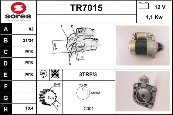 Sera TR7015 - Стартер autospares.lv