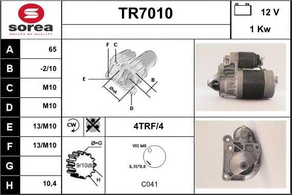 Sera TR7010 - Стартер autospares.lv