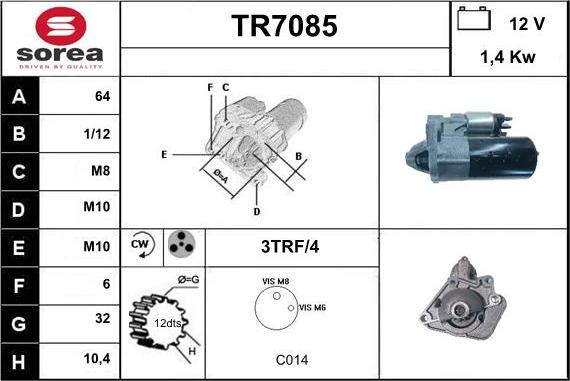 Sera TR7085 - Стартер autospares.lv