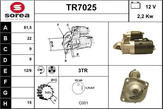 Sera TR7025 - Стартер autospares.lv