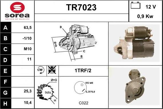 Sera TR7023 - Стартер autospares.lv