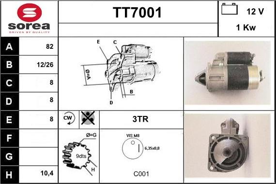 Sera TT7001 - Стартер autospares.lv