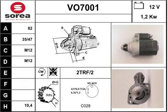 Sera VO7001 - Стартер autospares.lv