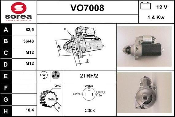 Sera VO7008 - Стартер autospares.lv