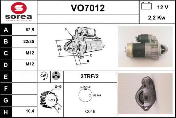 Sera VO7012 - Стартер autospares.lv