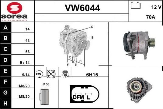 Sera VW6044 - Генератор autospares.lv