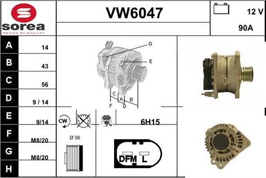 Sera VW6047 - Генератор autospares.lv