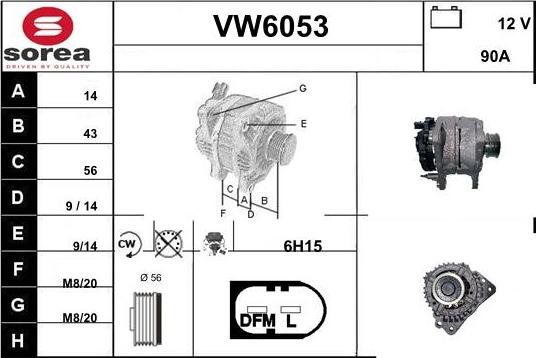 Sera VW6053 - Генератор autospares.lv