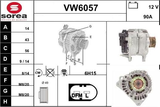 Sera VW6057 - Генератор autospares.lv