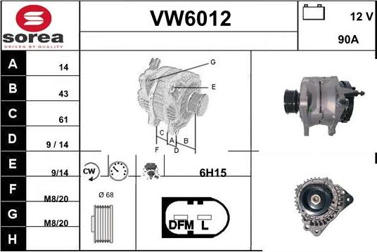 Sera VW6012 - Генератор autospares.lv