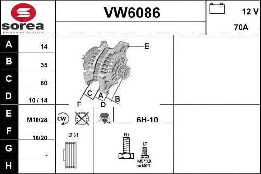 Sera VW6086 - Генератор autospares.lv