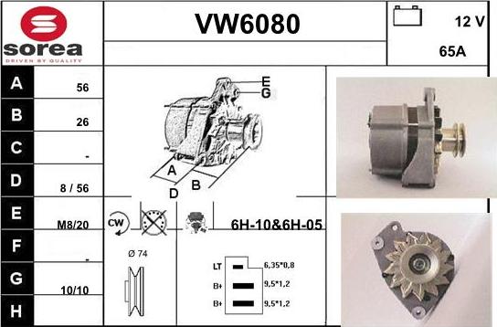 Sera VW6080 - Генератор autospares.lv