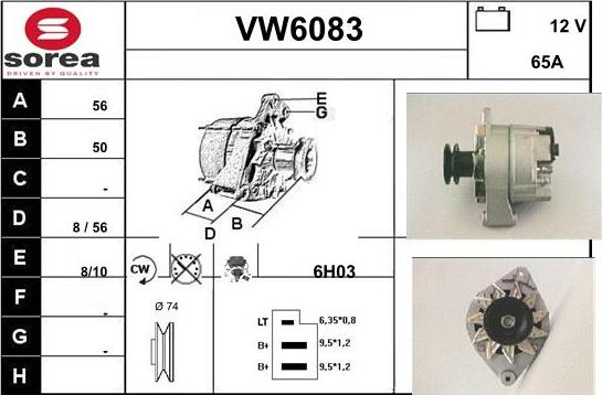 Sera VW6083 - Генератор autospares.lv