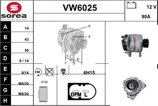 Sera VW6025 - Генератор autospares.lv