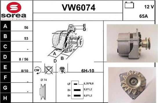 Sera VW6074 - Генератор autospares.lv