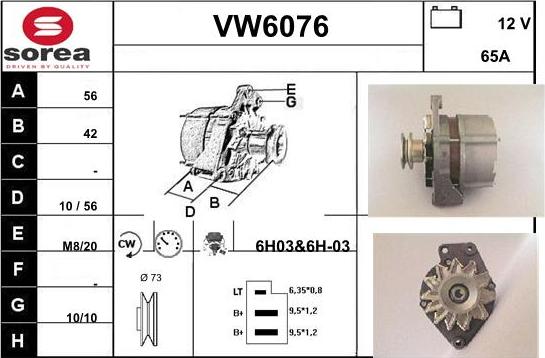 Sera VW6076 - Генератор autospares.lv